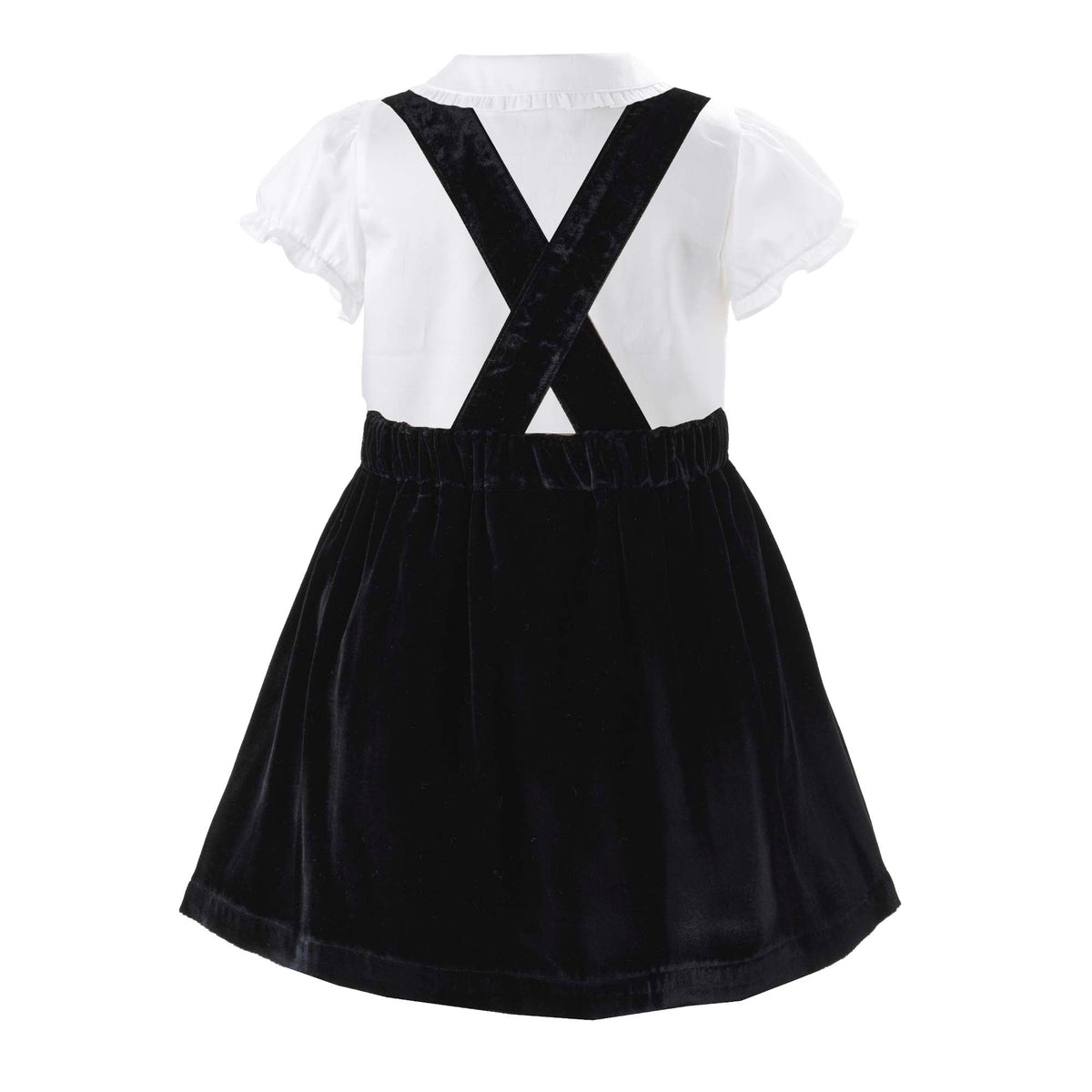 Eloise Black Silk Velvet Pinafore Set