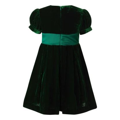 Crushed Velvet Bow Dress