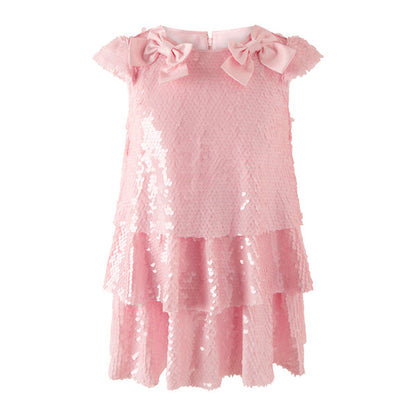 Pink Sequin Bow Dress
