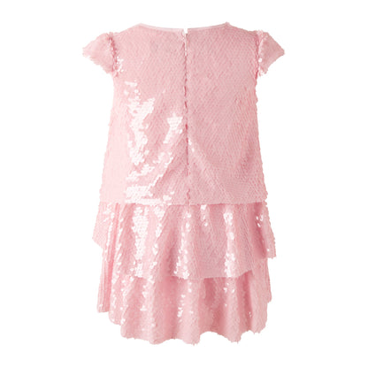 Pink Sequin Bow Dress