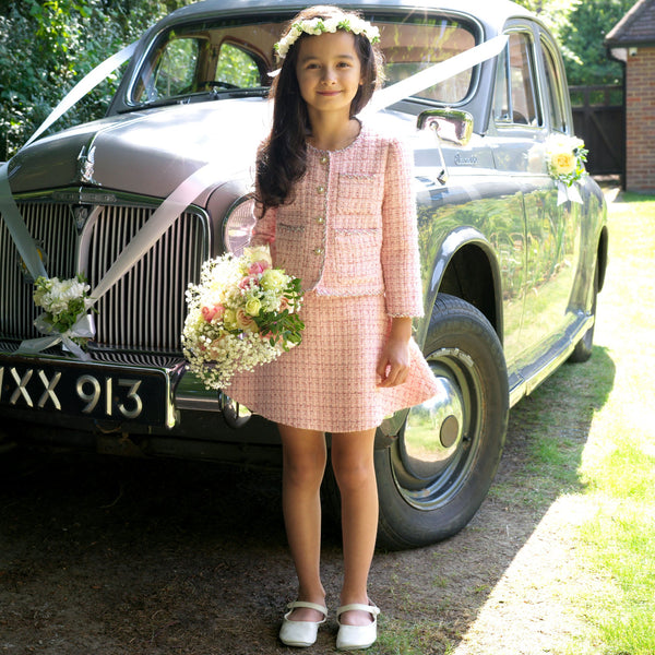 Pink Tweed Jacket and Skirt Set