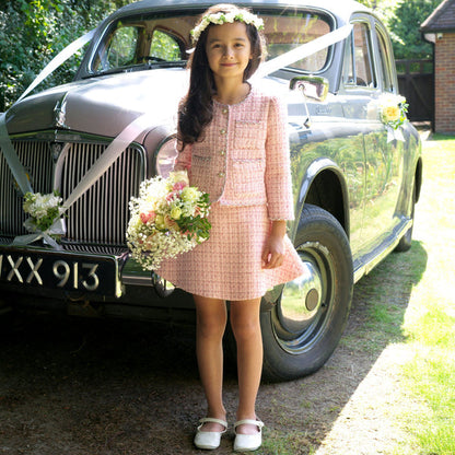 Pink Tweed Jacket and Skirt Set