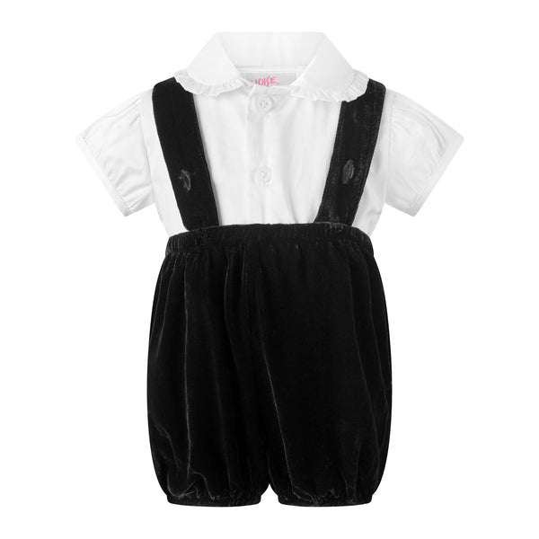 Eloise Infant Silk Velvet Romper Set
