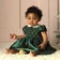 Baby Green Taffeta Rosebud Smocked Dress